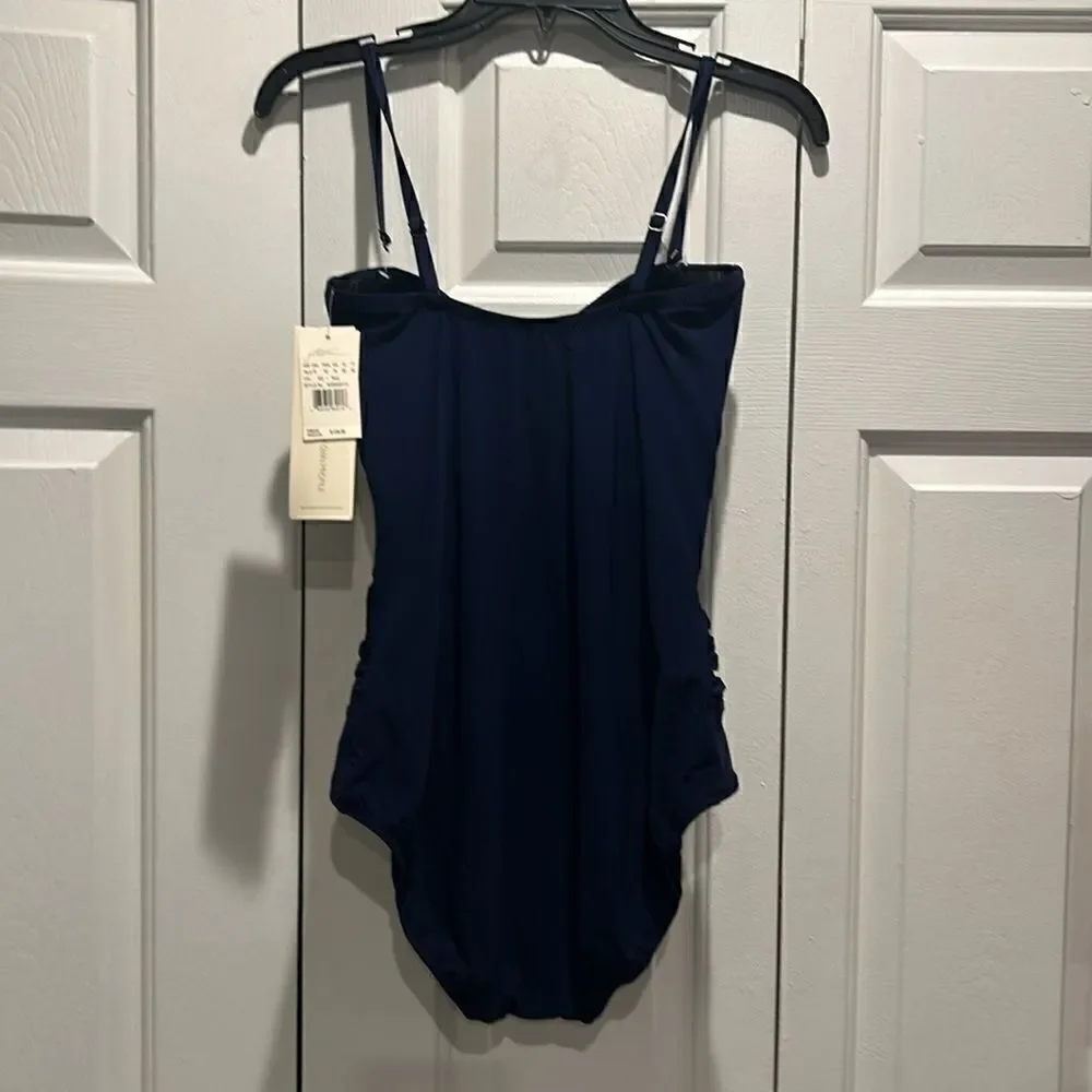 NWT Gottex Navy One-Piece Bathing Suit, Size 12